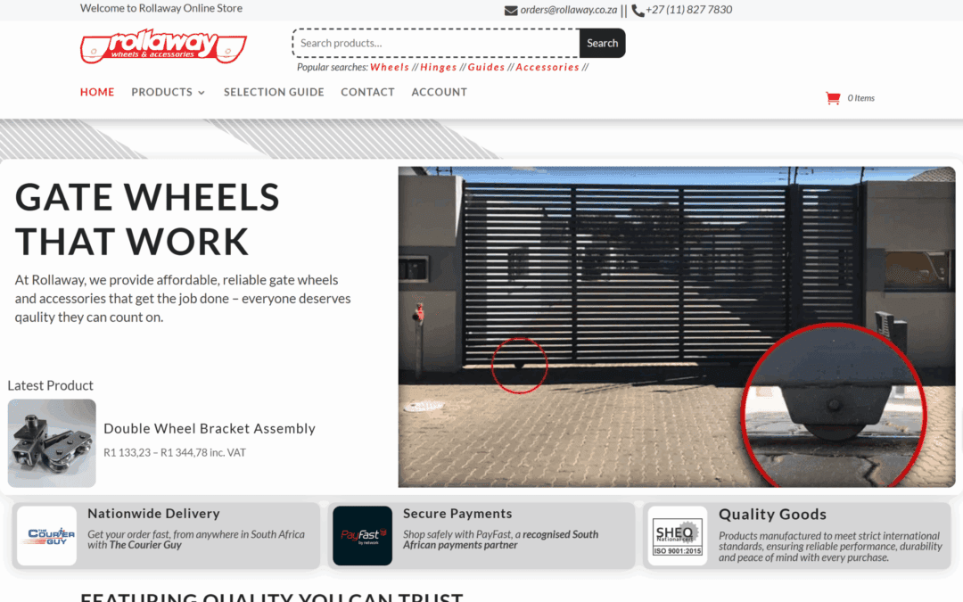 eCommerce Overhaul for Rollaway Gate Wheels – Built for Conversion